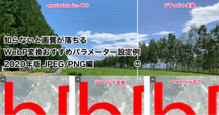 【保存版】知らないと画質が落ちるWebP変換おすすめパラメーター設定例 JPEG/PNG編
